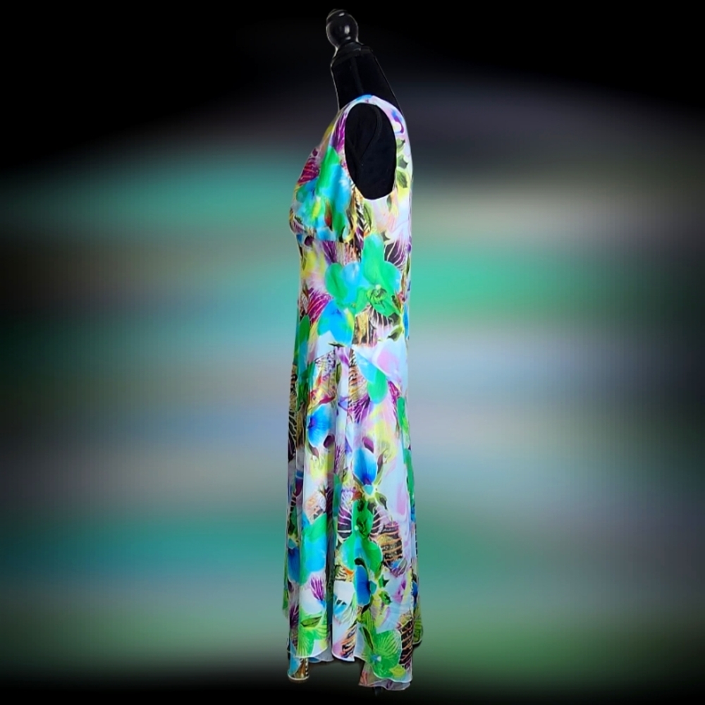 #C4 Tropical Floral Print Sleeveless Summer Dress - Picture 4 of 9